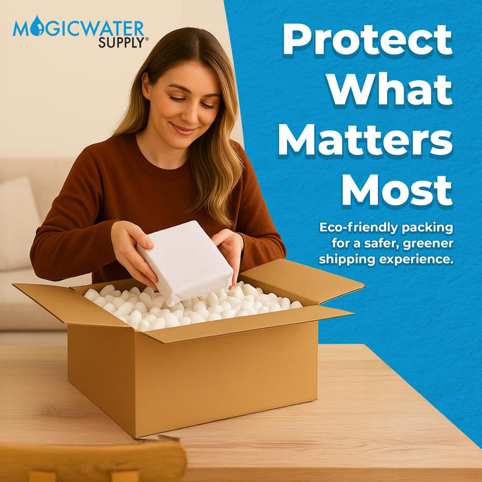 MagicWater Supply Anti Static Bio Tube Packing Peanuts - 0.25 Cu Ft - Compostable Biodegradable Dust-Free Void Filler with Superior Cushioning for Safe & Eco-Friendly Shipping Cushioning and Packaging
