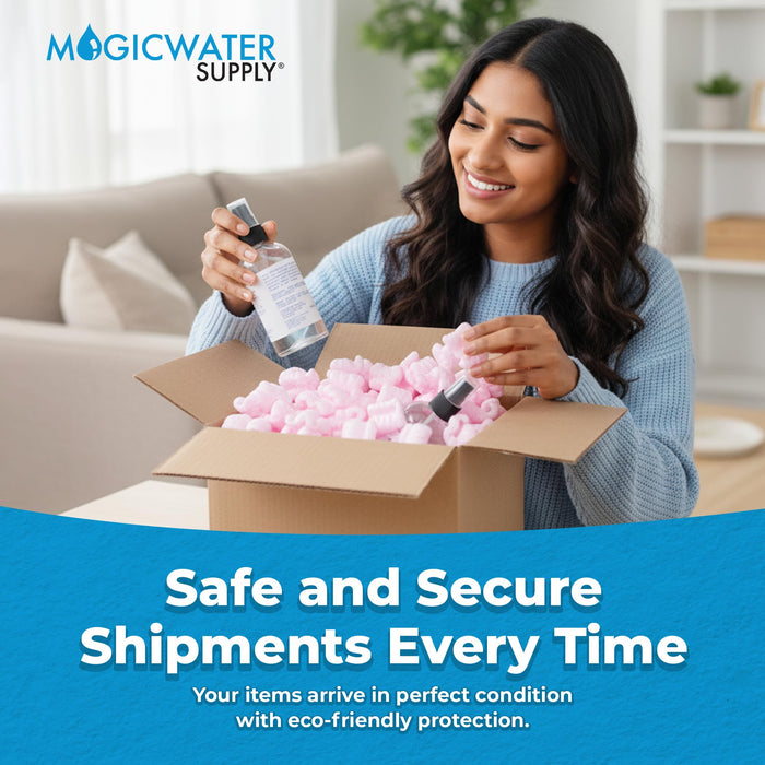 Magicwater Supply - 1 Cu Ft - Pink Packing Peanuts - Anti-Static S Shaped Cushion for Shipping, Void Filling & Storage - Protect Your Goods