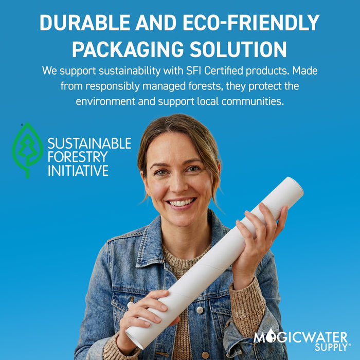 MagicWater Supply Mailing Tube 2 in x 24 in White - 10 Pack - for Shipping and Storage of Posters, Arts, Crafts, and Documents