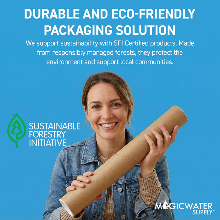 MagicWater Supply Mailing Tube - 1.5 in x 24 in - Kraft - 6 Pack - for Shipping and Storage of Posters, Arts, Crafts, and Documents