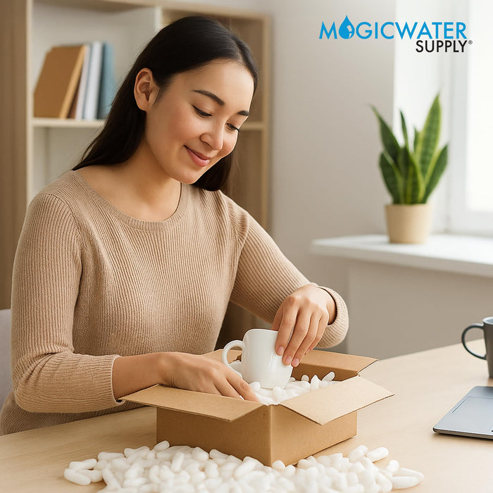MagicWater Packing Peanuts for Shipping - 3.5 Cu Ft - Bio Tube Recycled Compostable & Biodegradable Void Filler - Cushion for Shipping Packaging - Dust-Free & Abrasion Resistant - Non Styrofoam