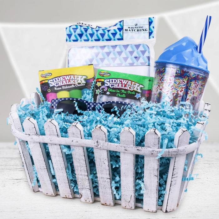 MagicWater Crinkle Cut Paper for Gift Baskets - 1LB Diamond Pastel Blue - Perfect for Shredded Paper Filler, Basket Filler, Gift Boxes, Bridesmaid Gifts, Christmas Stuffers & More Occasions