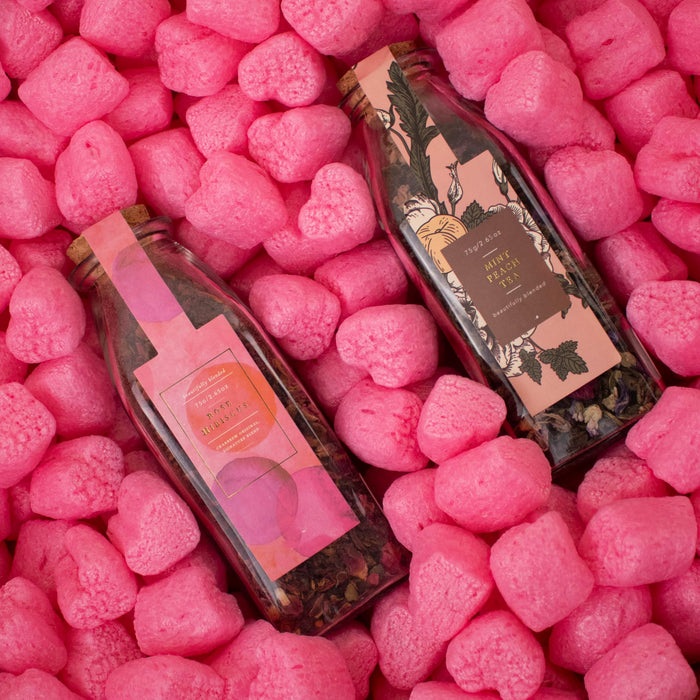 Magicwater Supply - 1 Cu Ft - Pink Heart Shaped Recycled Anti Static Packing Peanuts - Compostable & Biodegradable Cushion for Shipping - Dust-Free & Abrasion Resistant - Void Filler