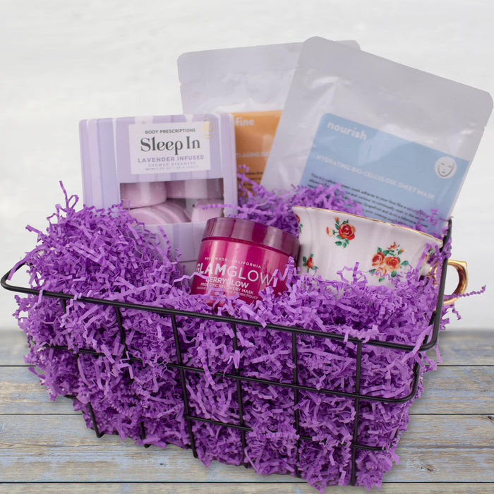 MagicWater Supply - 5 oz - Purple - Soft & Thin Crinkle Cut Paper Shred Filler great for Gift Wrapping, Basket Filling, Birthdays, Weddings, Anniversaries, Valentines Day, and other occasions