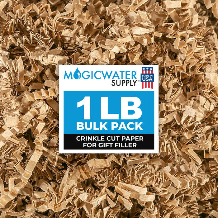 MagicWater Supply Crinkle Cut Paper Shred Filler - 1LB Kraft - Decorative & Protective Packaging for Bridesmaid Gifts & Bridesmaid Proposal Gifts Holiday Stuffers Birthdays Wedding & Anniversaries