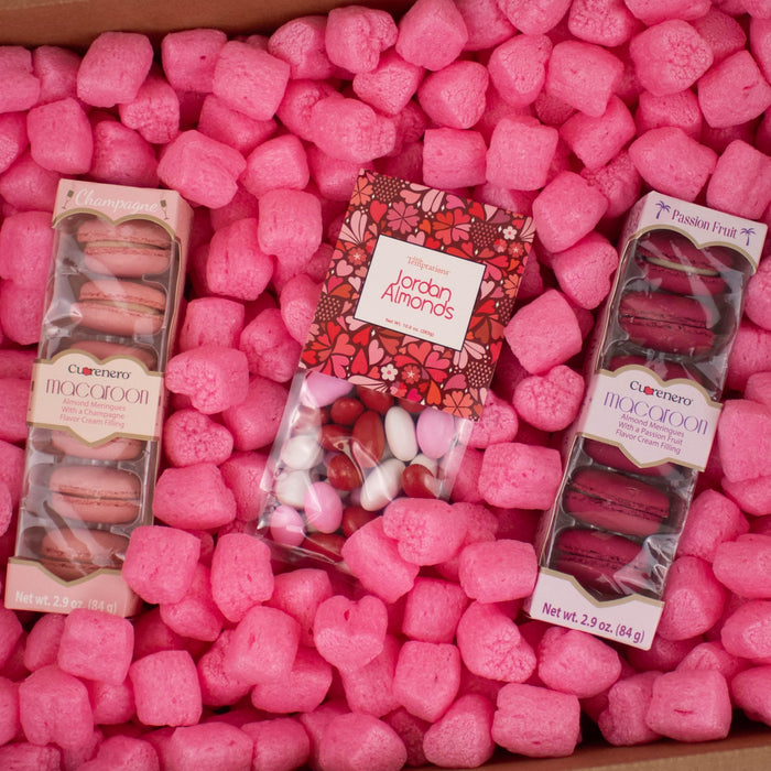 Magicwater Supply - 1 Cu Ft - Pink Heart Shaped Recycled Anti Static Packing Peanuts - Compostable & Biodegradable Cushion for Shipping - Dust-Free & Abrasion Resistant - Void Filler