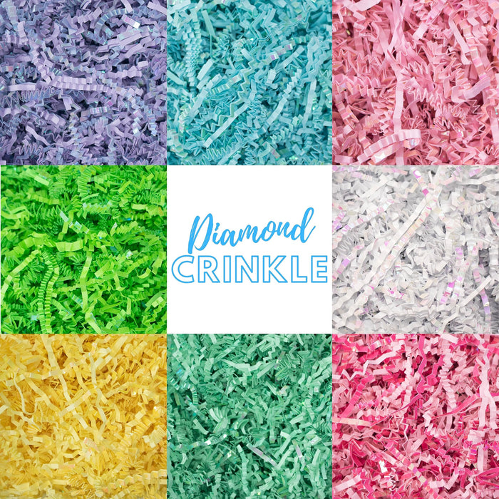 MagicWater Crinkle Cut Paper for Gift Baskets - 2LB - Diamond Pastel - Perfect for Shredded Paper Filler, Basket Filler, Gift Boxes, Bridesmaid Gifts, Christmas Stuffers & More - For for All Occasions