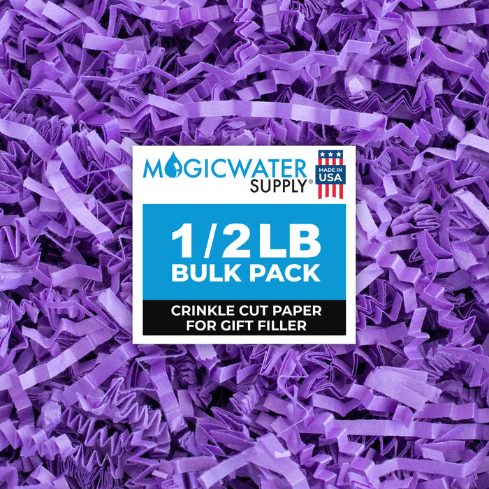 MagicWater Crinkle Cut Paper for Gift Baskets - 1/2 LB - Purple - Perfect for Shredded Paper Filler, Basket Filler, Gift Boxes, Bridesmaid Gifts, Christmas Stuffers & More - Ideal for All Occasions
