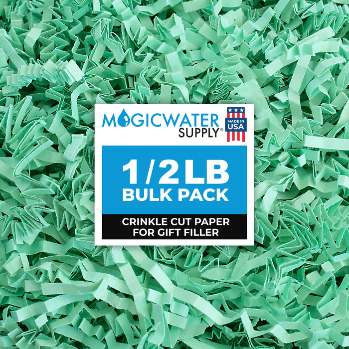 MagicWater Crinkle Cut Paper for Gift Baskets - 1/2 LB - Mint Green - Perfect for Shredded Paper Filler, Basket Filler,Gift Boxes, Bridesmaid Gifts, Christmas Stuffers & More - Ideal for All Occasions