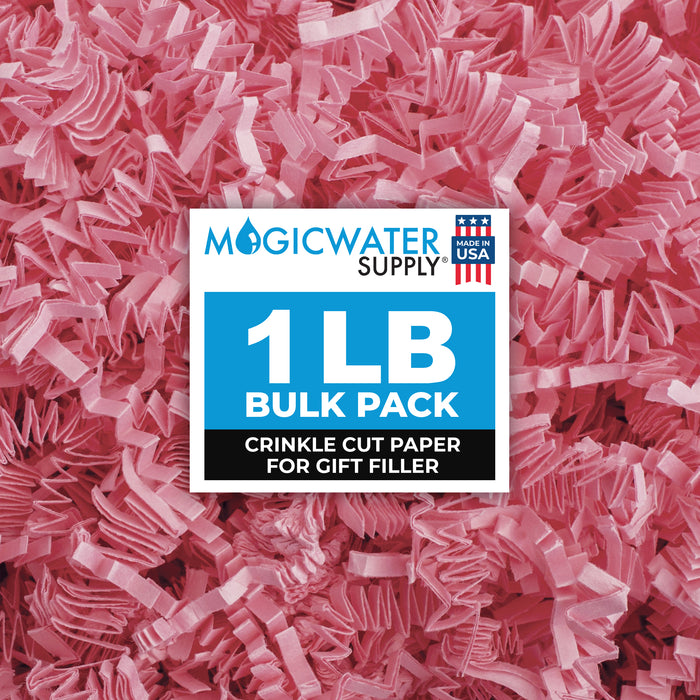 MagicWater Supply Crinkle Cut Paper Shred Filler-1LB Light Pink-Decorative & Protective Packaging for Bridesmaid Gifts & Bridesmaid Proposal Gifts Holiday Stuffers Birthdays Wedding & Anniversaries