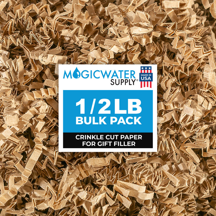 MagicWater Crinkle Cut Paper for Gift Baskets - 1/2 LB - Kraft - Perfect for Shredded Paper Filler, Basket Filler, Gift Boxes, Bridesmaid Gifts, Halloween Stuffers & More - Ideal for All Occasions