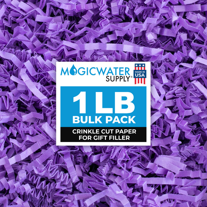 MagicWater Supply Crinkle Cut Paper Shred Filler-1LB Purple-Decorative & Protective Packaging for Bridesmaid Gifts & Bridesmaid Proposal Gifts Holiday Stuffers Birthdays Wedding & Anniversaries