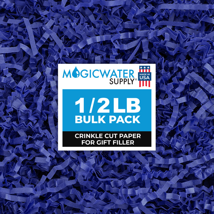 MagicWater Crinkle Cut Paper for Gift Baskets - 1/2 LB - Royal Blue - Perfect for Shredded Paper Filler, Basket Filler, Gift Boxes, Bridesmaid Gifts,Christmas Stuffers & More - Ideal for All Occasions