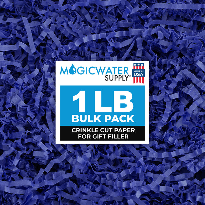 MagicWater Supply Crinkle Cut Paper Shred Filler-1LB Royal Blue-Decorative & Protective Packaging for Bridesmaid Gifts & Bridesmaid Proposal Gifts Holiday Stuffers Birthdays Wedding & Anniversaries