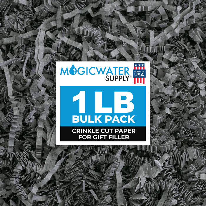MagicWater Supply Crinkle Cut Paper Shred Filler-1LB Slate Gray-Decorative & Protective Packaging for Bridesmaid Gifts & Bridesmaid Proposal Gifts Holiday Stuffers Birthdays Wedding & Anniversaries