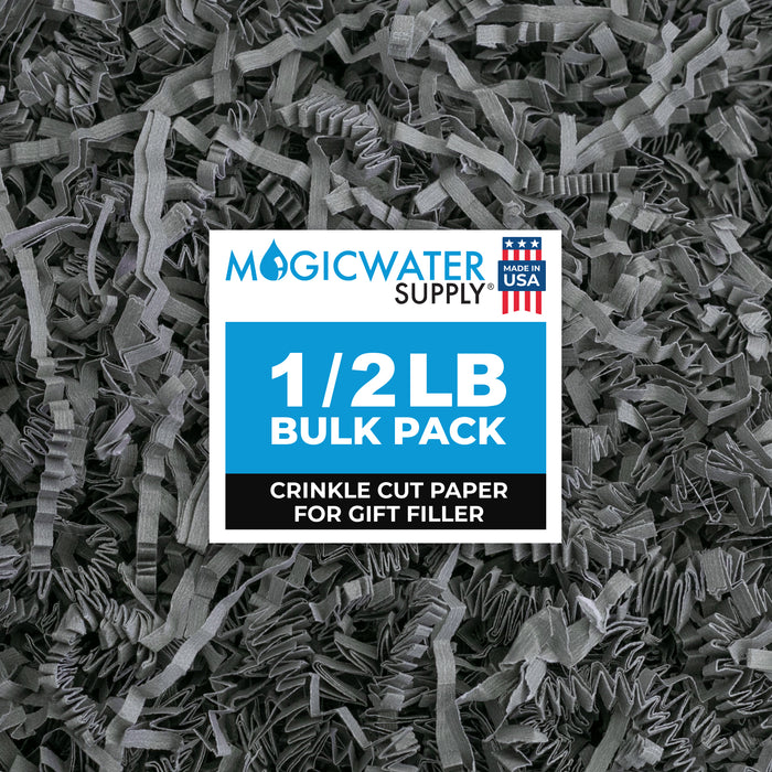 MagicWater Crinkle Cut Paper for Gift Baskets - 1/2 LB - Slate Gray - Perfect for Shredded Paper Filler, Basket Filler, Gift Boxes, Bridesmaid Gifts, Christmas Stuffers - Ideal for All Occasions