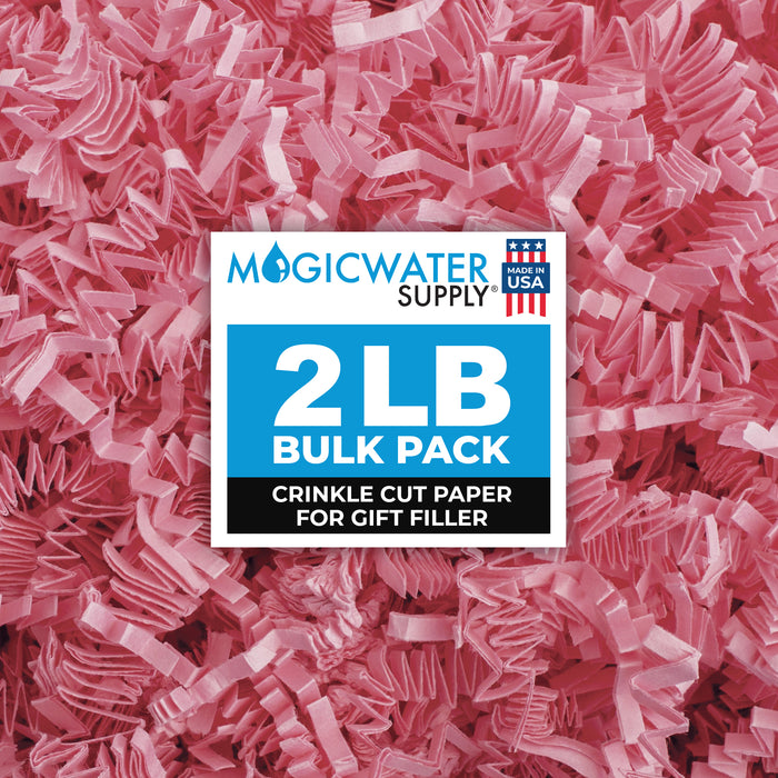 MagicWater Crinkle Cut Paper for Gift Baskets - 2LB - Light Pink - Perfect for Shredded Paper Filler, Basket Filler, Gift Boxes, Bridesmaid Gifts, Christmas Stuffers & More - Ideal for All Occasions