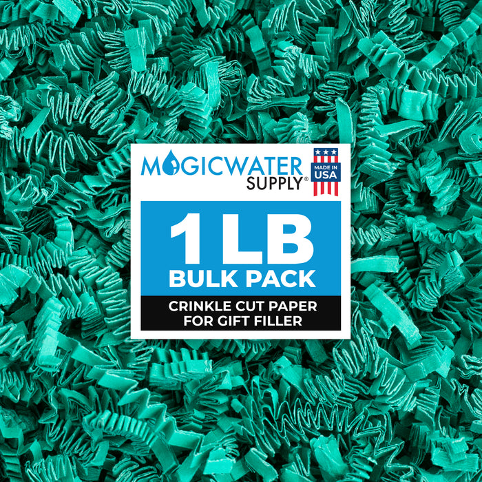 MagicWater Supply Crinkle Cut Paper Shred Filler-1LB Teal-Decorative & Protective Packaging for Bridesmaid Gifts & Bridesmaid Proposal Gifts Holiday Stuffers Birthdays Wedding & Anniversaries