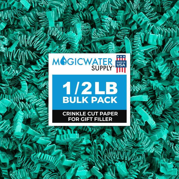 MagicWater Crinkle Cut Paper for Gift Baskets - 1/2 LB - Teal - Perfect for Shredded Paper Filler, Basket Filler, Gift Boxes, Bridesmaid Gifts, Christmas Stuffers & More - Ideal for All Occasions