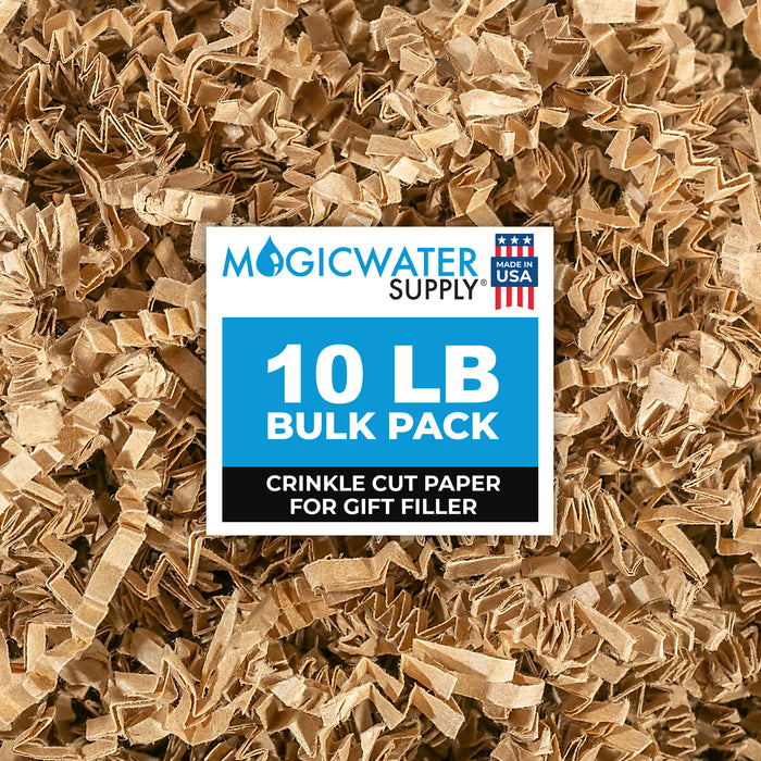 MagicWater Crinkle Cut Paper for Gift Baskets - 10LB Kraft - Perfect for Shredded Paper Filler, Basket Filler, Gift Boxes, Bridesmaid Gifts, Christmas Stuffers & More - Ideal for All Occasions