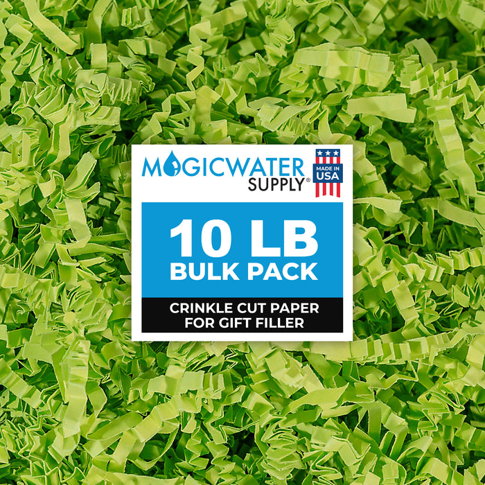 MagicWater Crinkle Cut Paper for Gift Baskets - 10LB - Lime Green - Perfect for Shredded Paper Filler, Basket Filler, Gift Boxes, Bridesmaid Gifts, Christmas Stuffers & More - Ideal for All Occasions