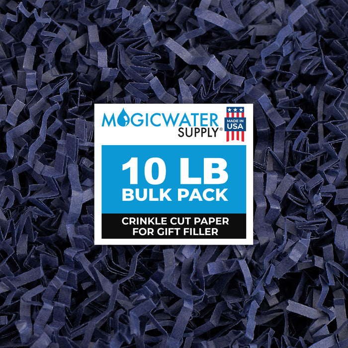 MagicWater Crinkle Cut Paper for Gift Baskets - 10LB - Navy Blue - Perfect for Shredded Paper Filler, Basket Filler, Gift Boxes, Bridesmaid Gifts, Christmas Stuffers & More - Ideal for All Occasions