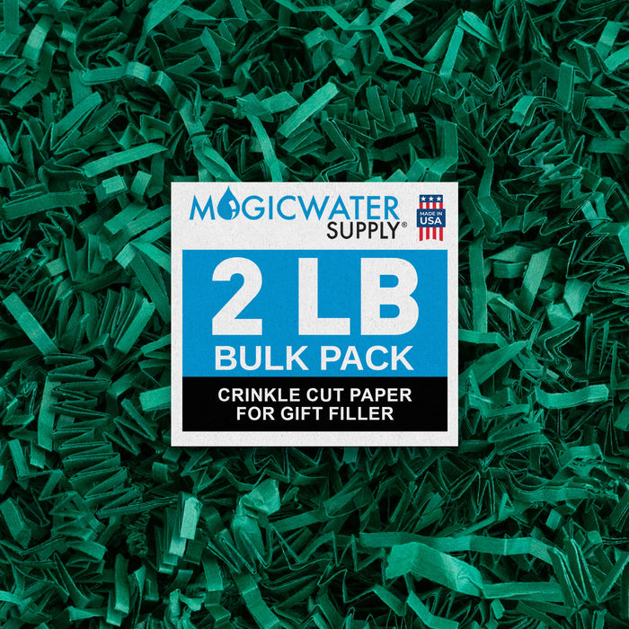 MagicWater Crinkle Cut Paper for Gift Baskets - 2LB - Forest Green - Perfect for Shredded Paper Filler, Basket Filler, Gift Boxes, Bridesmaid Gifts, Christmas Stuffers & More - Ideal for All Occasions