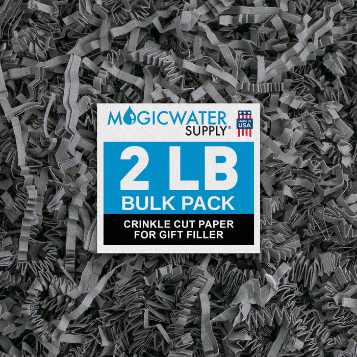MagicWater Crinkle Cut Paper for Gift Baskets - 2LB - Slate Gray - Perfect for Shredded Paper Filler, Basket Filler, Gift Boxes, Bridesmaid Gifts, Christmas Stuffers & More - Ideal for All Occasions