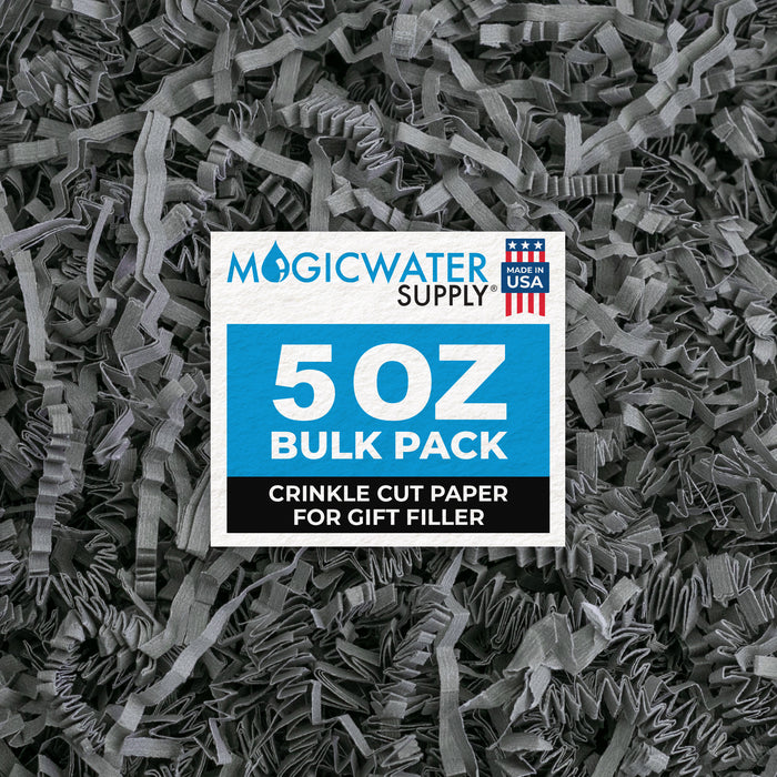 MagicWater Crinkle Cut Paper for Gift Baskets - 5 oz - Slate Gray - Perfect for Shredded Paper Filler, Basket Filler, Gift Boxes, Bridesmaid Gifts, Christmas Stuffers & More - Ideal for All Occasions
