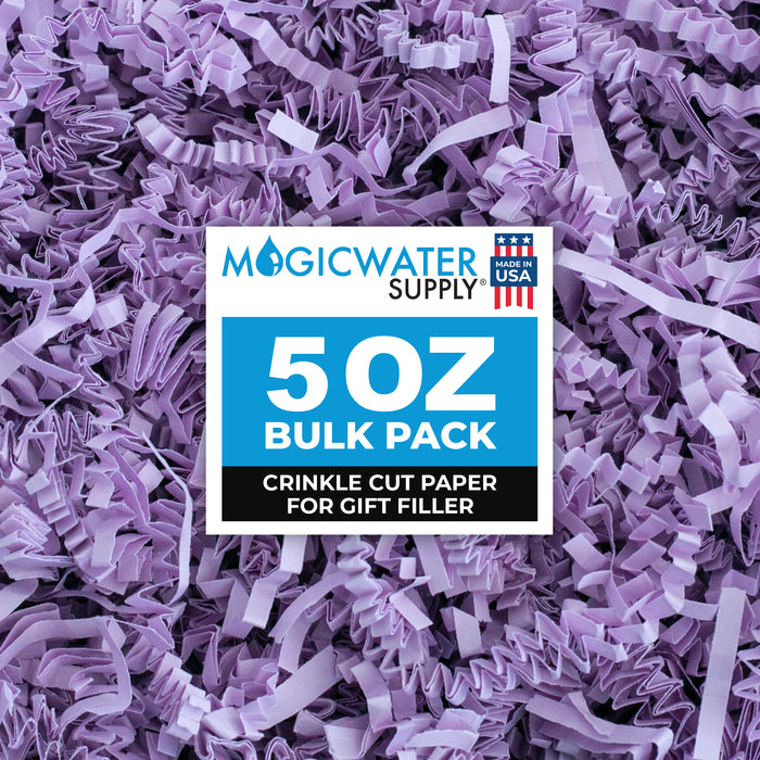 MagicWater Crinkle Cut Paper for Gift Baskets - 5 oz - Lavender - Perfect for Shredded Paper Filler, Basket Filler, Gift Boxes, Bridesmaid Gifts, Christmas Stuffers & More - Ideal for All Occasions