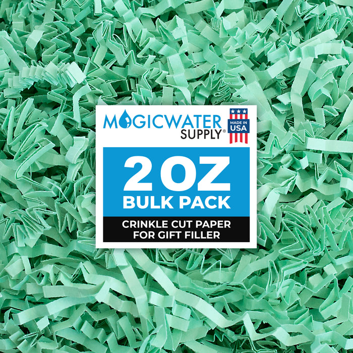 MagicWater Crinkle Cut Paper for Gift Baskets - 2 Oz - Mint Green - Perfect for Shredded Paper Filler, Basket Filler, Gift Boxes, Bridesmaid Gifts, Christmas Stuffers & More - Ideal for All Occasions