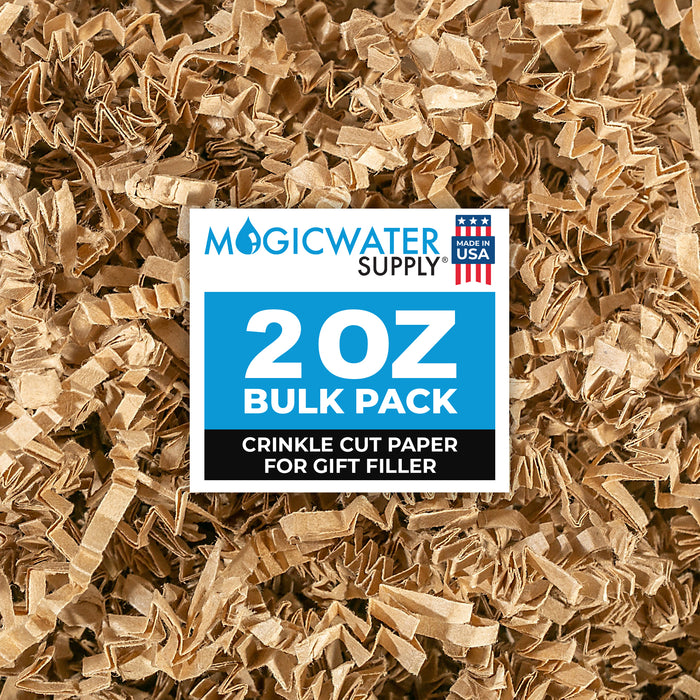 MagicWater Crinkle Cut Paper for Gift Baskets - 2 Oz - Kraft - Perfect for Shredded Paper Filler, Basket Filler, Gift Boxes, Bridesmaid Gifts, Christmas Stuffers & More - Ideal for All Occasions