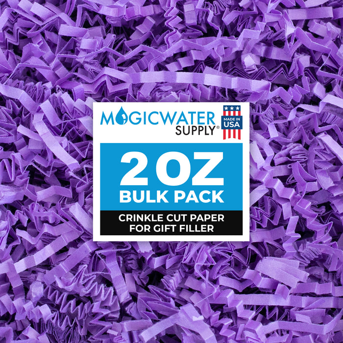MagicWater Crinkle Cut Paper for Gift Baskets - 2 Oz - Purple - Perfect for Shredded Paper Filler, Basket Filler, Gift Boxes, Bridesmaid Gifts, Christmas Stuffers & More - Ideal for All Occasions