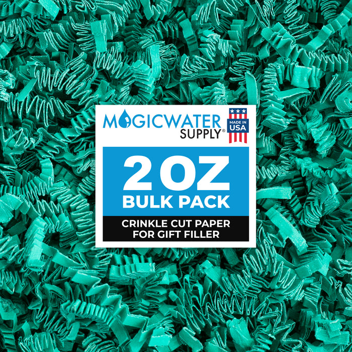 MagicWater Crinkle Cut Paper for Gift Baskets - 2 Oz - Teal - Perfect for Shredded Paper Filler, Basket Filler, Gift Boxes, Bridesmaid Gifts, Christmas Stuffers & More - Ideal for All Occasions