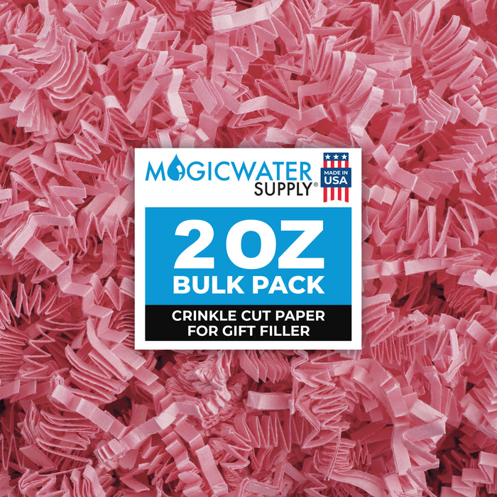 MagicWater Crinkle Cut Paper for Gift Baskets - 2 Oz - Light Pink - Perfect for Shredded Paper Filler, Basket Filler, Gift Boxes, Bridesmaid Gifts, Christmas Stuffers & More - Ideal for All Occasions