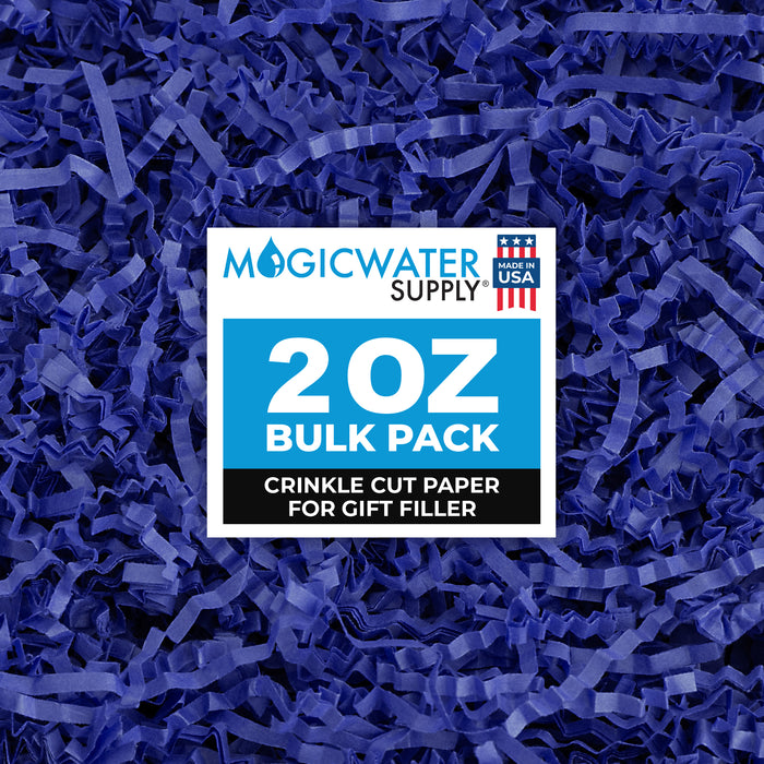 MagicWater Crinkle Cut Paper for Gift Baskets - 2 Oz - Royal Blue - Perfect for Shredded Paper Filler, Basket Filler, Gift Boxes, Bridesmaid Gifts, Christmas Stuffers & More - Ideal for All Occasions