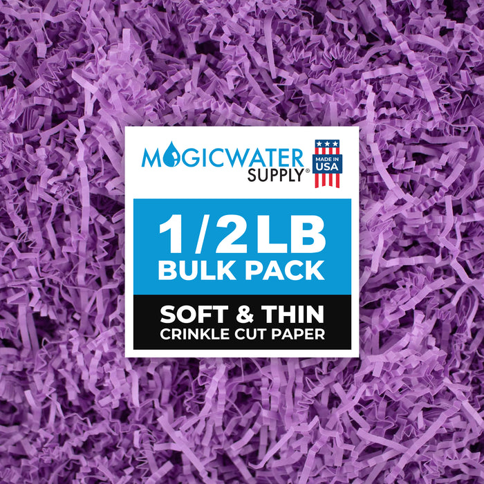 MagicWater Supply - 1/2 LB - Purple - Soft & Thin Crinkle Cut Paper Shred Filler great for Gift Wrapping, Basket Filling, Birthdays, Weddings, Anniversaries, Valentines Day, and other occasions