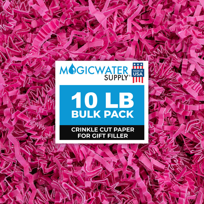 MagicWater Crinkle Cut Paper for Gift Baskets - 10LB - Pink- Perfect for Shredded Paper Filler, Basket Filler, Gift Boxes, Bridesmaid Gifts, Christmas Stuffers & More - Ideal for All Occasions