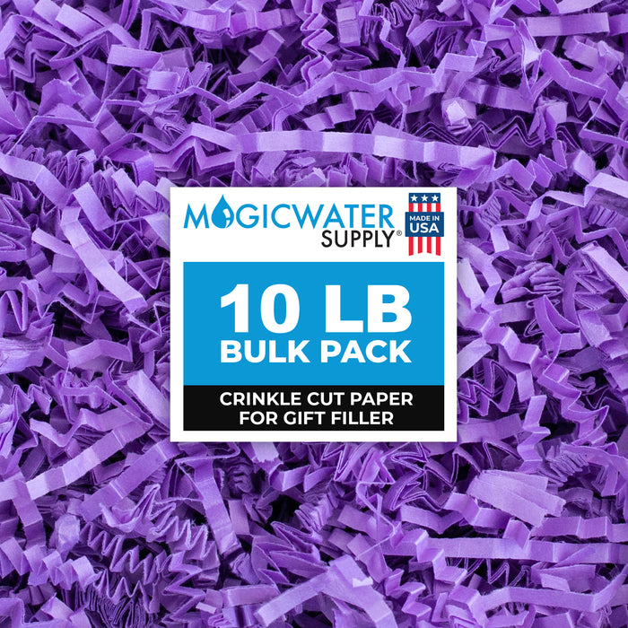 MagicWater Crinkle Cut Paper for Gift Baskets - 10LB - Purple - Perfect for Shredded Paper Filler, Basket Filler, Gift Boxes, Bridesmaid Gifts, Christmas Stuffers & More - Ideal for All Occasions