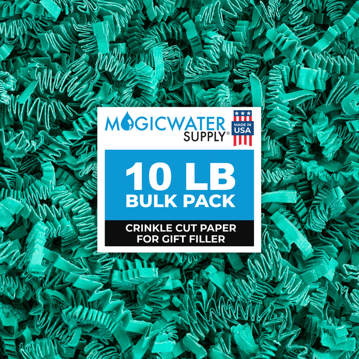 MagicWater Crinkle Cut Paper for Gift Baskets - 10LB - Teal - Perfect for Shredded Paper Filler, Basket Filler, Gift Boxes, Bridesmaid Gifts, Christmas Stuffers & More - Ideal for All Occasions