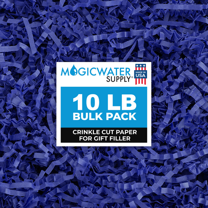 MagicWater Crinkle Cut Paper for Gift Baskets - 10LB - Royal Blue - Perfect for Shredded Paper Filler, Basket Filler, Gift Boxes, Bridesmaid Gifts, Christmas Stuffers & More - Ideal for All Occasions