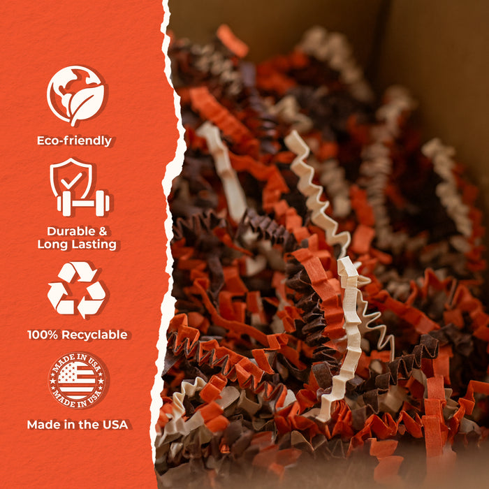 MagicWater Scented Crinkle Cut Paper - 1 LB - Pumpkin Spice - Perfect for Shredded Paper Filler, Basket Filler, Gift Boxes, Bridesmaid Gifts, Christmas Stuffers & More - For All Occasions