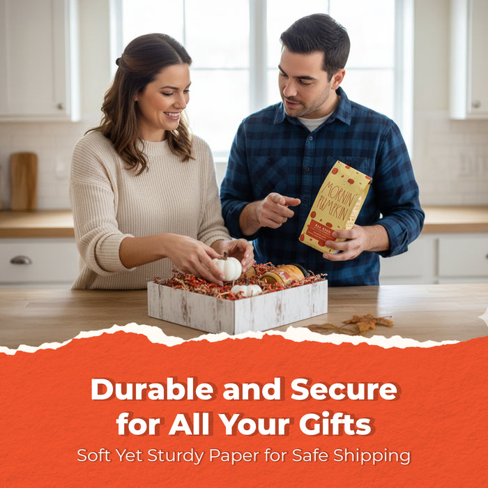 MagicWater Scented Crinkle Cut Paper - 1 LB - Pumpkin Spice - Perfect for Shredded Paper Filler, Basket Filler, Gift Boxes, Bridesmaid Gifts, Christmas Stuffers & More - For All Occasions