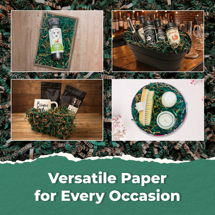 MagicWater Scented Crinkle Cut Paper - 2 LB - Pine - Perfect for Shredded Paper Filler, Basket Filler, Gift Boxes, Bridesmaid Gifts, Christmas Stuffers & More - For All Occasions