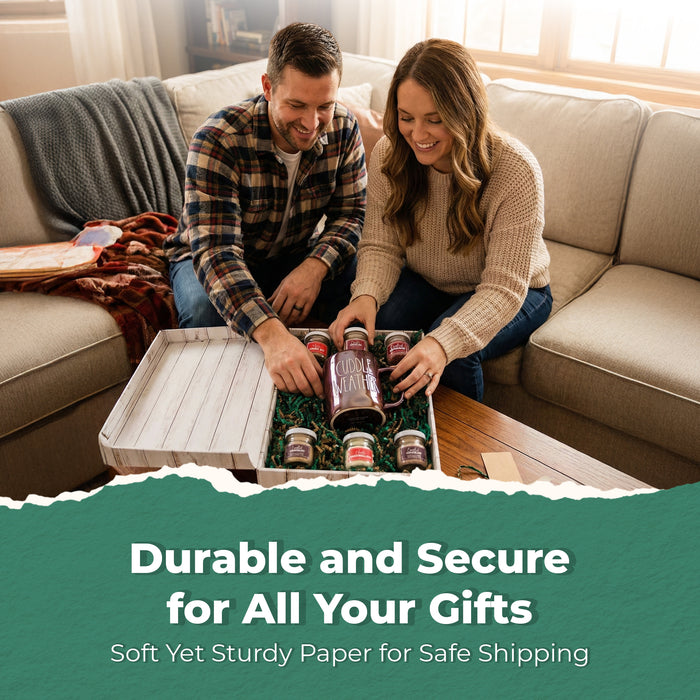 MagicWater Scented Crinkle Cut Paper - 2 LB - Pine - Perfect for Shredded Paper Filler, Basket Filler, Gift Boxes, Bridesmaid Gifts, Christmas Stuffers & More - For All Occasions