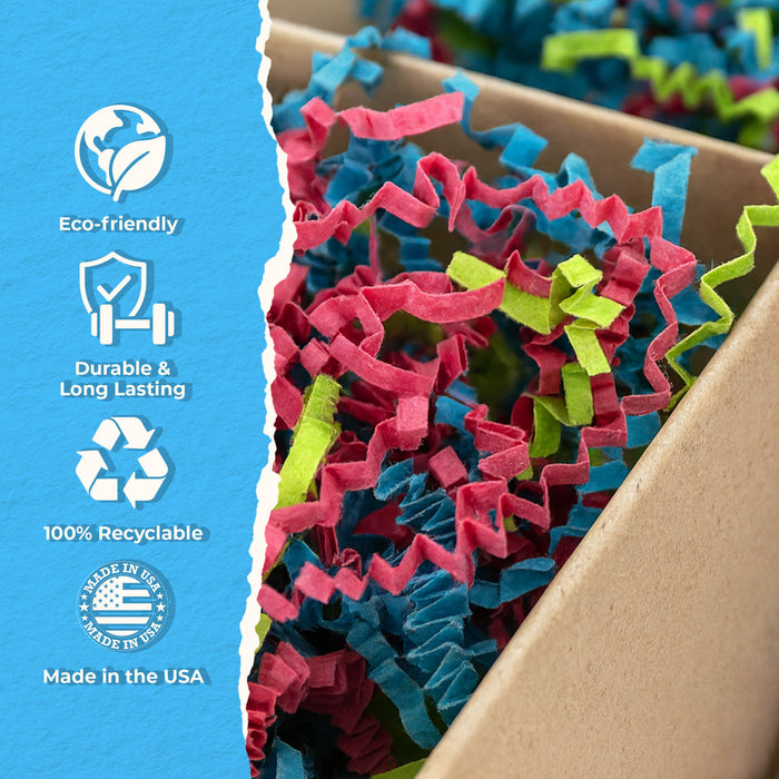 MagicWater Scented Crinkle Cut Paper - 2 LB - Jelly Bean - Perfect for Shredded Paper Filler, Basket Filler, Gift Boxes, Bridesmaid Gifts, Christmas Stuffers & More - For All Occasions