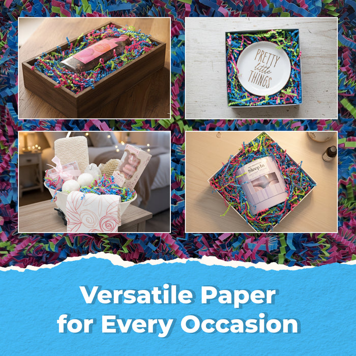 MagicWater Scented Crinkle Cut Paper - 1/2 LB - Jelly Bean - Perfect for Shredded Paper Filler, Basket Filler, Gift Boxes, Bridesmaid Gifts, Christmas Stuffers & More - For All Occasions