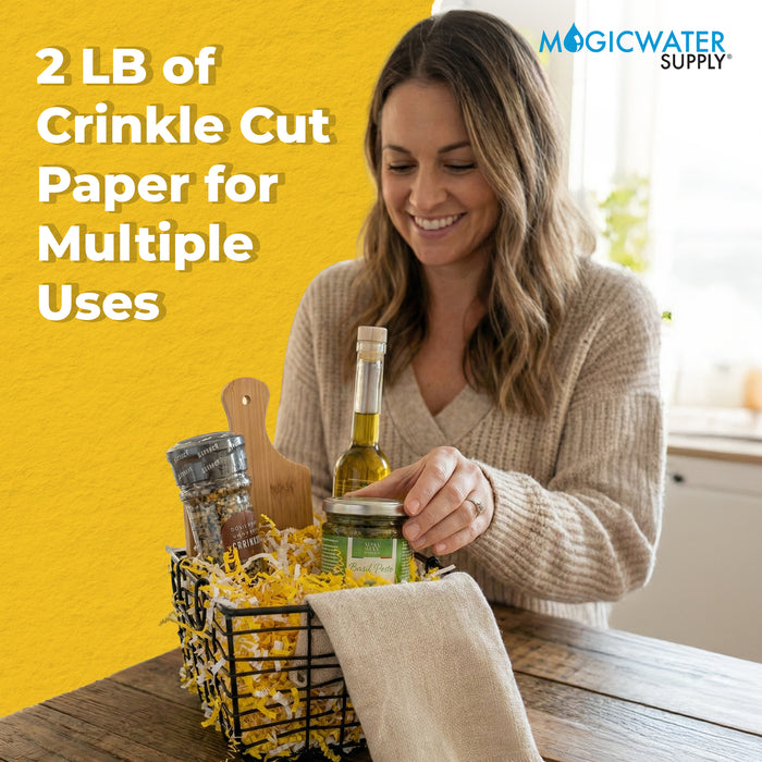 MagicWater Scented Crinkle Cut Paper - 2 LB - Sun Tan Lotion - Perfect for Shredded Paper Filler, Basket Filler, Gift Boxes, Bridesmaid Gifts, Christmas Stuffers & More - for All Occasions