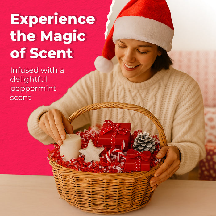 MagicWater Scented Crinkle Cut Paper - 2 LB - Peppermint - Perfect for Shredded Paper Filler, Basket Filler, Gift Boxes, Bridesmaid Gifts, Christmas Stuffers & More - for All Occasions