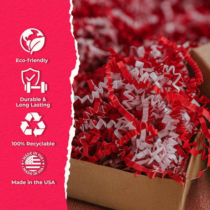 MagicWater Scented Crinkle Cut Paper - 2 LB - Peppermint - Perfect for Shredded Paper Filler, Basket Filler, Gift Boxes, Bridesmaid Gifts, Christmas Stuffers & More - for All Occasions